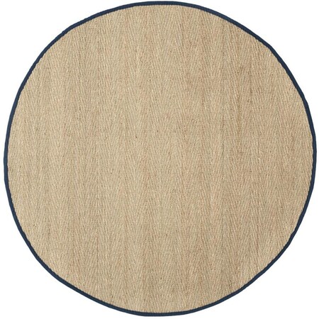 Safavieh Natural Fiber Round Area RugNatural & Blue 6 x 6 ft. NF115E-6R